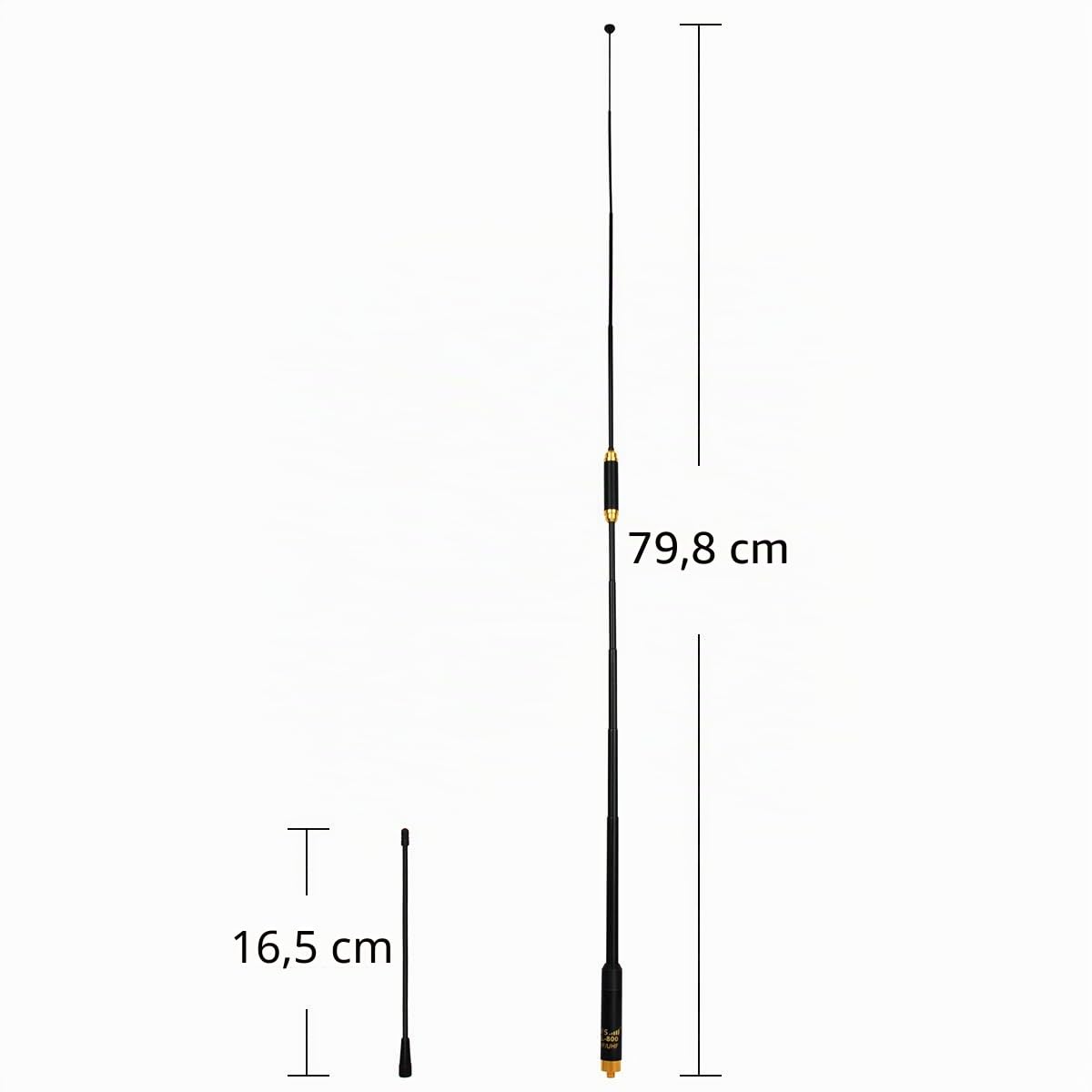 HYS Antenne SMA femelle VHF/UHF 144/430 MHz rétractable double bande amovible et remplaçable pour radio bidirectionnelle Baofeng Quansheng Wouxun