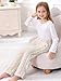 Girls' Elastic Waist Flannel Pajamas Pants, Plush Fleece Fuzzy Loungewear Sleep Pants for Girls, Off White, 6-7Y=130