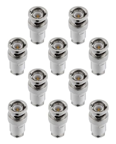 Vecys 10 PCS BNC Male Connectors 50 Ohm BNC Male Plug Solder Clamp Connector for RG58 RG142 RG400 LMR195 RF Coax Cable - Image 3