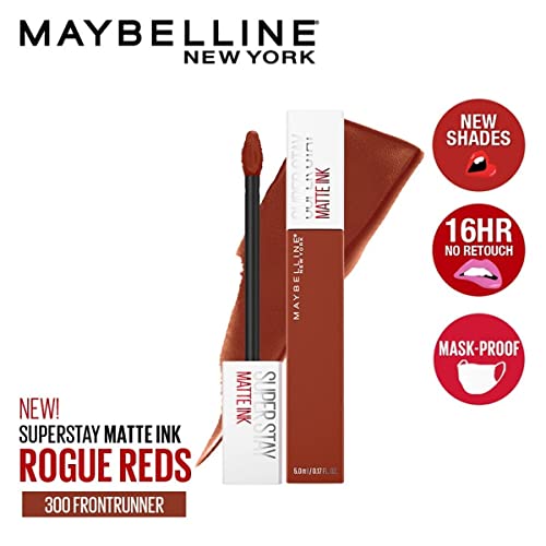 Image of Maybelline New York Liquid Matte Lipstick, Long Lasting, 16hr Wear, Superstay Matte Ink, 300 FRONT RUNNER