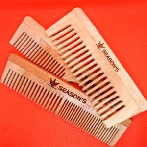 SEASONS Premium Handcrafted Unisex Neem Wooden Comb - Set of 3