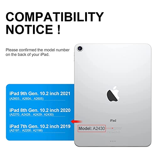 10.2 inch iPad Case with Keyboard,New iPad 9th/8th Generation Keyboard case &iPad 7th Gen,10 Color Backlit-360 Rotatable-Keyboard Case for iPad 7th/8th/9th,Auto Sleep/Wake Case iPad 9/8 Keyboard - Image 3
