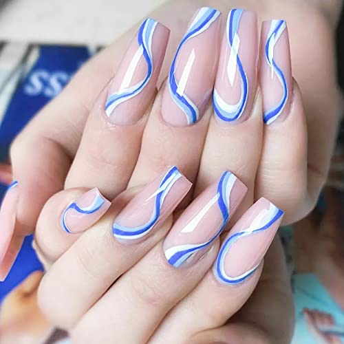 Line Nail Stickers, Metallic Gold Line Nail Decals 3D Self-Adhesive Curve Stripe Wave Lines Nail Design Striping Tape Adhesive Diy Nail Decoration (8 Sheets) #TOP3