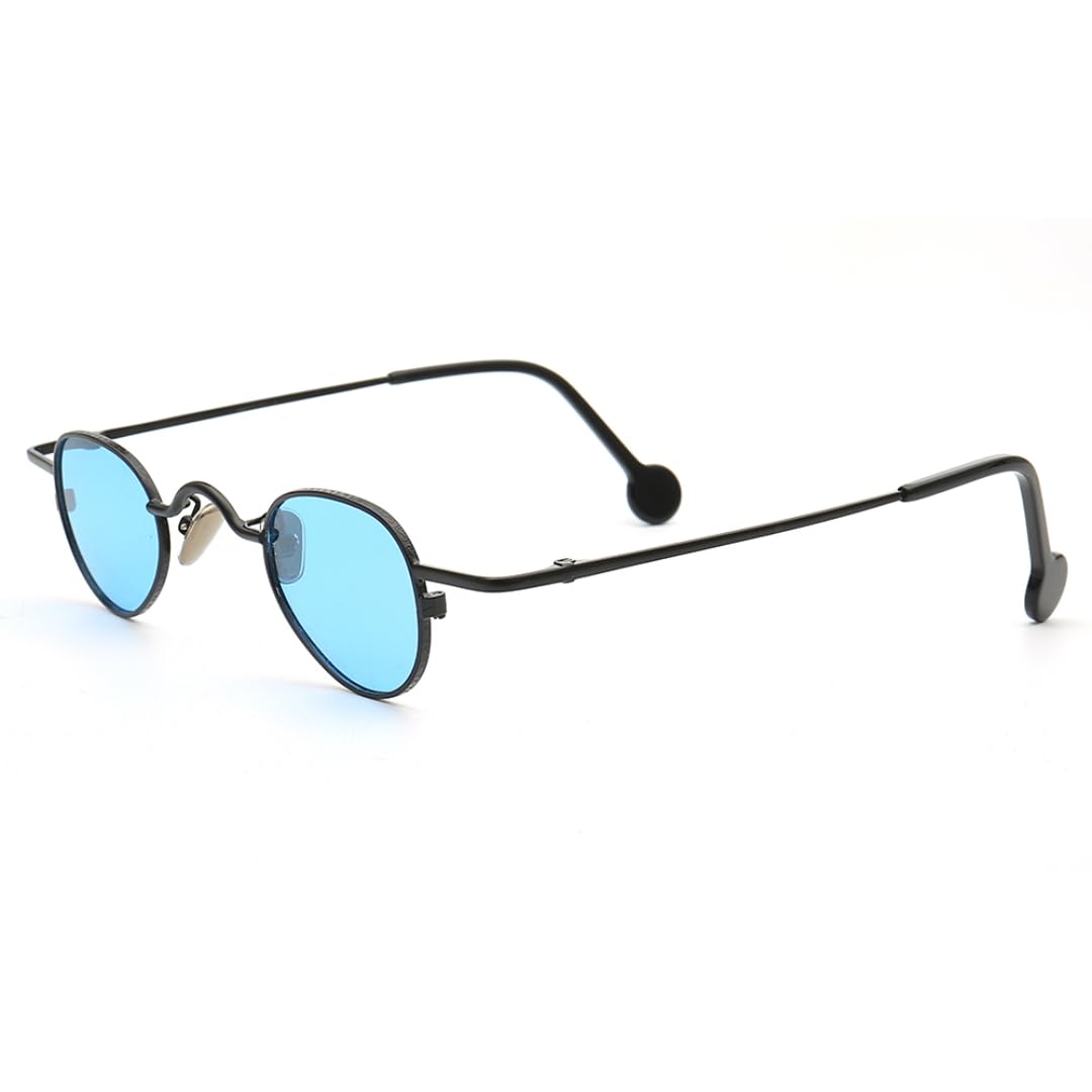 Occhiali da sole rotondi polarizzati stile retrò da uomo e da donna, ovali, UV400, in metallo alla moda