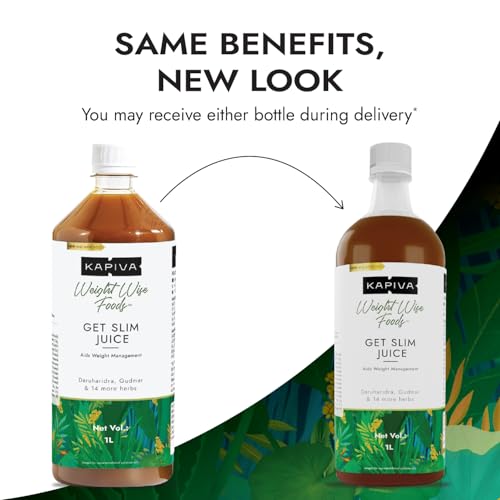 Image of Kapiva Get Slim Juice - Healthy Weight Management Through 12 Ayurvedic Herbs Aids Metabolism and Digestion - 1L