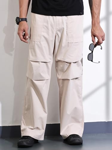 Image of Thomas Scott Men's | Solid | Light Weight | Breathable Fabric | 6 Pockets | Mid Rise | Loose Fit | 100% Cotton | Elasticated | Chino Trouser | Pants