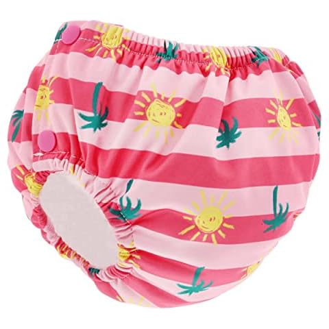 Acorn Baby Toddler Swim Diaper Size 5 and 6 Adjustable - Pink Palm Trees Swimmers Reusable Toddler Swimming Diaper Cover