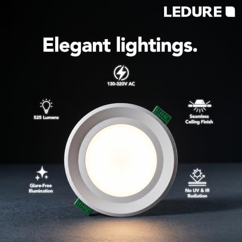 Image of LEDURE Sky Downlight 7W | Pack of 2 | Extra Bright | Concealed LED Light | Ceiling Light | 7W Cool White Round Downlight |Recessed Mount for Glare-Free | Cutout - 3 inch