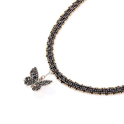Preisvergleich Produktbild HAPPY LEMON Besondere Bekleidungszubehör Hübsche Mode koreanische Version Schmetterling Halskette schwarzer Spitze Claviclekette weiblichen kurzen Absatz Diamant-Halsschmuck Mehr Stil