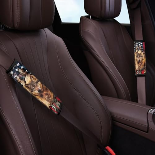 Image of AFPANQZ Wolf Branch Car Seat Belt Pads Covers Harness Vehicle for Adults Kids 1 Pair /Set Safety Seatbelt Cushion Pads Kit Shoulder Straps Pads for Bags