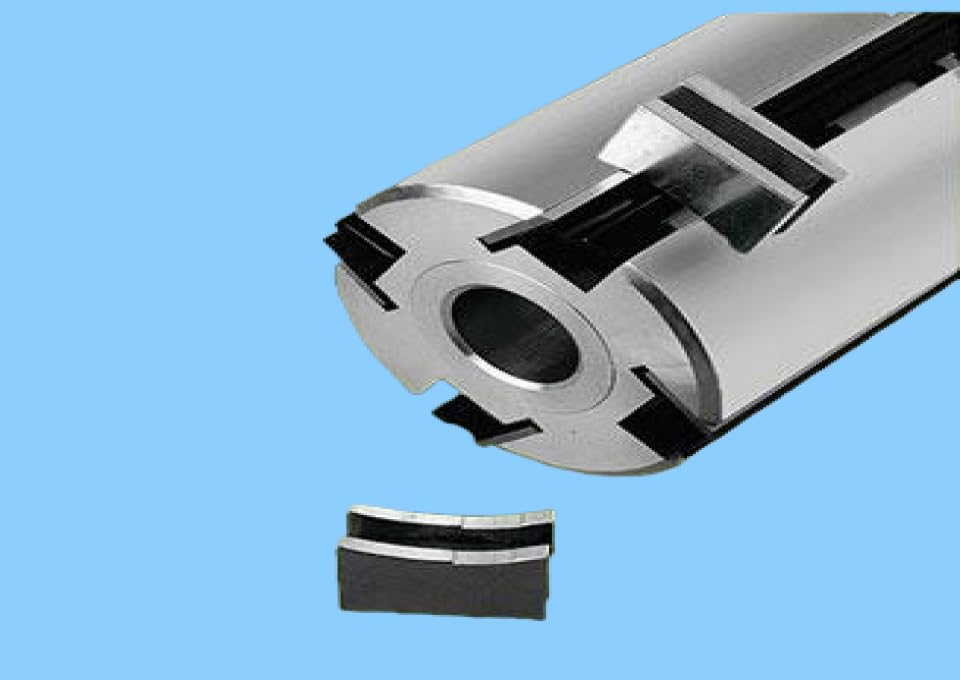 2 coltelli magnetici per pialla, diametro 80 mm, per teste di pialla