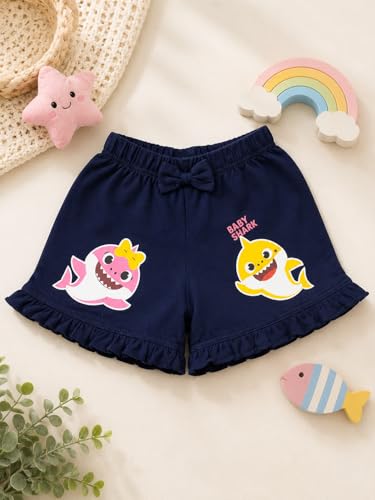 Image of BODYCARE KIDS Infant Baby Girls Cotton Antiviral Printed Shorts | Soft Breathable Elastic Waist Casual for Toddlers & Infants | Comfortable Summer Baby Bottoms for Girls