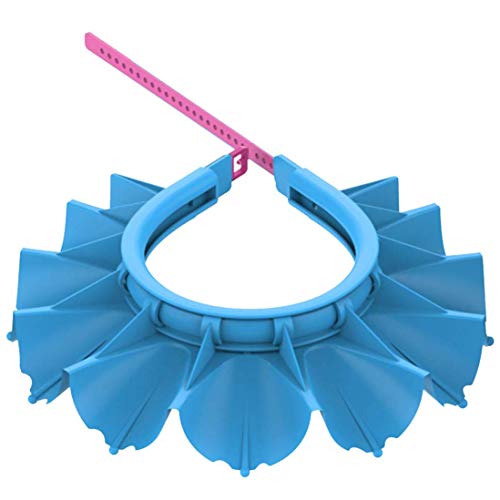 Baby Silicone Shower Cap Bathing Hat, Adjustable Shower Cap Kids, Infants Soft Protection Hat Funny Safety Visor Cap Hat for Toddler Children (Small (0-6 Years Old), Blue) - Thumbnail 2