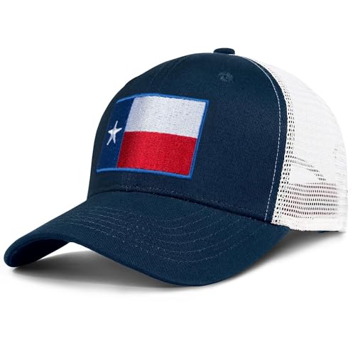 Image of Adjustable State Flag Trucker Hat Mesh Baseball Cap with Embroidered Patch for Men Women