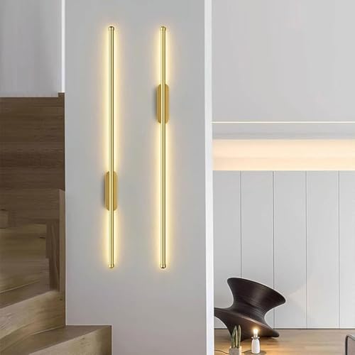 XLERDZSW 2 Juegos De Lámparas Pared LED Modernas, Batería Operativo Se Puede Ajustar La Luz a Través Del Control Remoto, El USB - C Inalámbrico Es Recargable, Luces Largas En Dormitorio Sala Estar