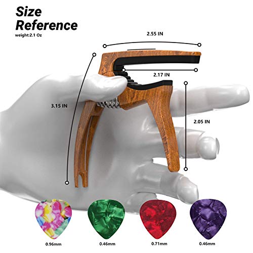 Image of Guitar Capo 3in1 Metal Capo for Acoustic&Electric Guitar Accessories | (With bag&4picks）for Acoustic and Electric Guitars, 6 Strings Accessories