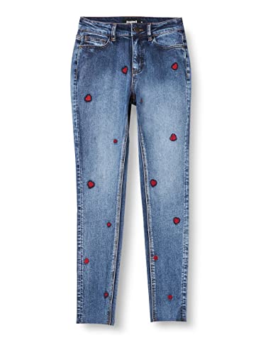 Desigual Amore, 5053 Denim Medium Wash Jeans, Blue, 46 aux Femmes