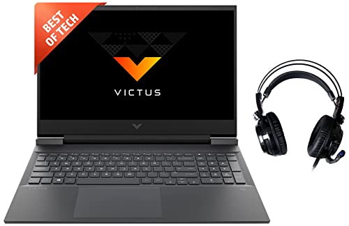 Image of HP Victus AMD Ryzen 5 5600H Processor 16.1 inch(40.9 cm) FHD Gaming Laptop, 16-E0162ax & H200Gs Wired Gaming Over Ear Headphones with Mic, Lightweight Design (8AA07AA)