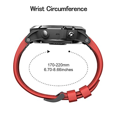 Image of NotoCity Compatible Fenix 5X Plus /7X BandsSport Silicone Replacement Watch Strap for Fenix 8 51mm /5X / 6X /Fenix 6X Pro / 3 /HR /Descent MK1 /D2 Delta PX /D2 Charlie(Red)
