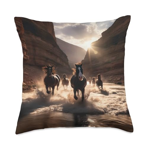 Wild Horse Grand Canyon Throw Pillow
