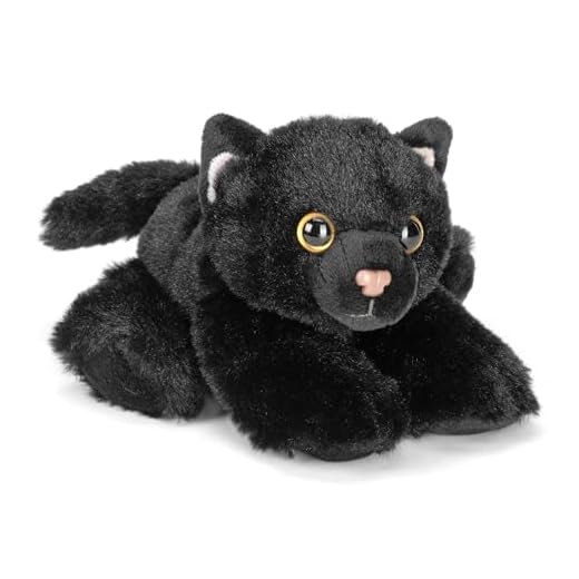Wild Republic - Hug'ems, Peluche Gato, 18 cm, Negro (18089)