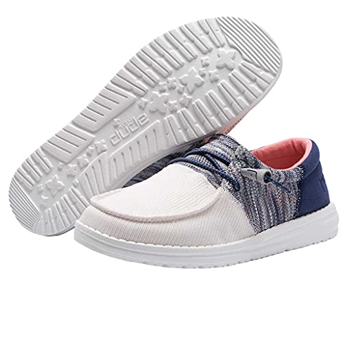 Image of HEYDUDE Women's Wendy Sox Funk Navy Size 8 | Women's Shoes | Women's Lace Up Loafers | Comfortable & Light-Weight