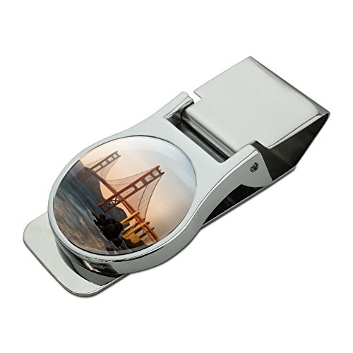 Golden Gate Bridge San Francisco Satin Chrome Plated Metal Money Clip