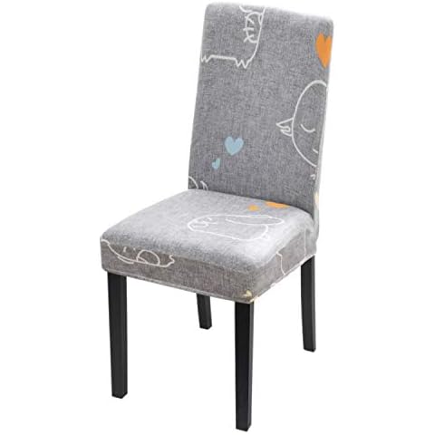 LLAAIT 1/2/4/6/8Pcs Spandex Chair Covers Printed Stretch Elastic Universal Chtistmas Chair Cover Slipcovers For Wedding Banquet Hotel-T,United States,1Pc Cover