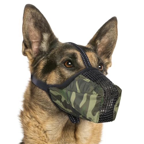 Image of Dog Muzzle, Adjustable Soft Mesh Muzzle Anti-Biting, Chewing, Scavenging