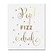 Pop Fizz Clink Gold Foil Decor Wedding Wall Art Reception Print Champagne Bar Cart Celebration Party Sign Quote Metallic Poster 8 inches x 10 inches B17