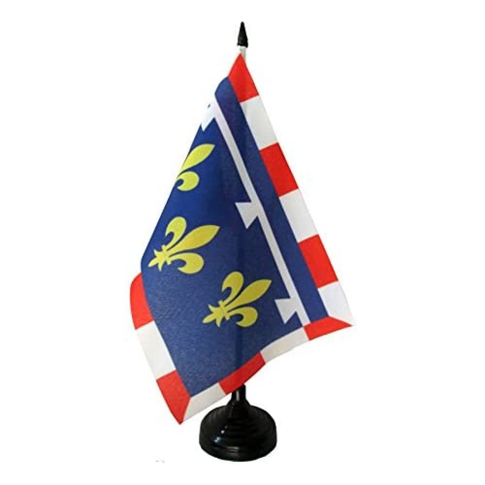 AZ FLAG Centre Table Flag 5'' x 8'' - French region of Centre Office Decoration 100% Polyester 21 x 14 cm - Mini Desk Flag with Pole and Black Plastic Base — image 1