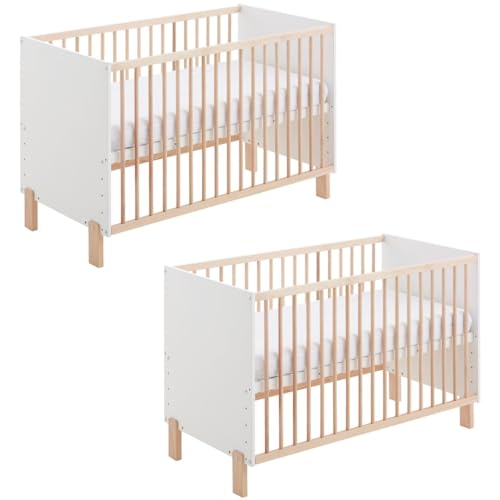 Cuna Gemelar Umami Estilo Nórdico, Colecho y Evolutiva, Desde el Nacimiento hasta 3 Años, Incluye 2 Unidades CoolDreams