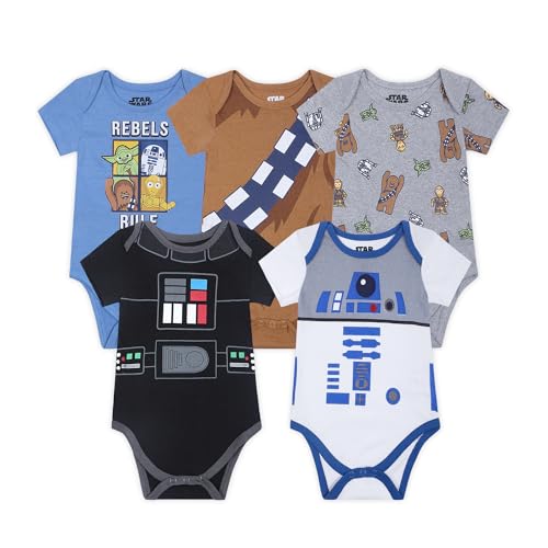 Image of STAR WARS Grogu Boys 5 Pack Bodysuit for Infants