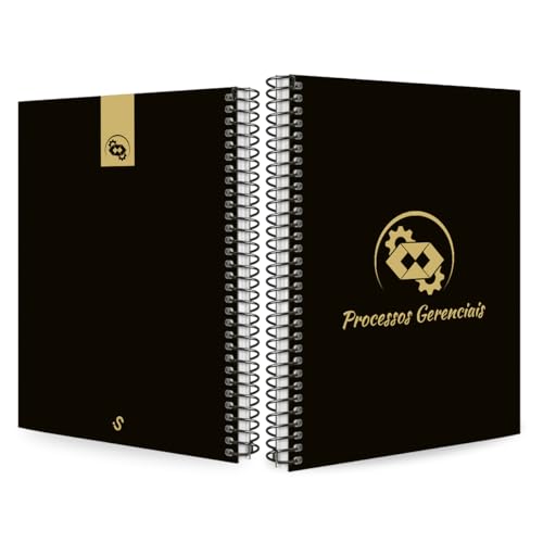 Caderno Colegial 1 Matéria Profissões Processos Gerenciais (Preto e Gold)