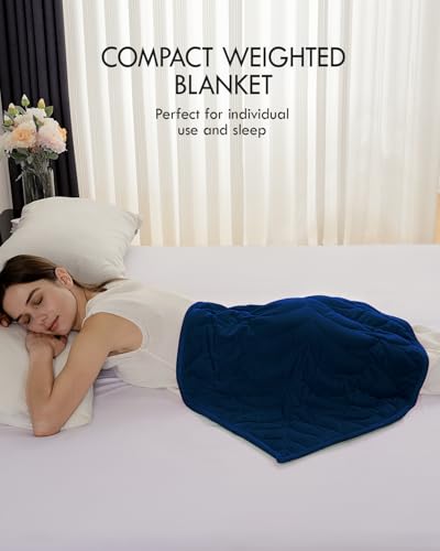 Image of Kaisa Weighted Blanket for Adults(5 lbs, 23 inch x 29 inch), Soft Weighted Lap Blanket Machine Washable, Small Heavy Blankets with Glass Beads for Travel & Sleep,Navy Blue