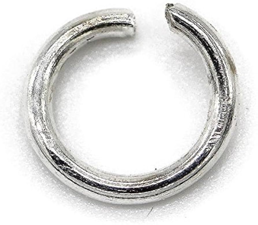 わずか❗️シルバー925丸カン直径8mm 線径1.2mm （開閉有り） Amazon | (SAJ)丸カン(直径 8mm線形1.2mm)(ホワイトシルバー)(100個