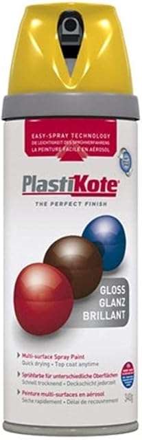 Plasti-kote 21105 400ml Premium Spray Paint Gloss - Yellow