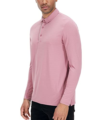 Mansdour Men's Lightweight Sports Athletic Polo Shirt Quick Dry Long Sleeve Golf Polo Shirts Outdoor Hiking Running T-Shirt Casual Fishing Gym Workout Tennis Collared Shirts #TOP2