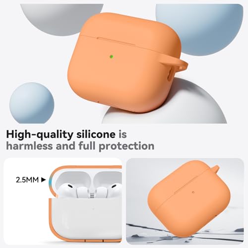Image of Ljusmicker for AirPods Pro 3 Case 2025 with Cleaner Kit,Soft Silicone Protective Cover for Apple AirPods Pro 3rd Generation Cases for Women Men,for AirPod Pro 3 Cover with Keychain-Salmon