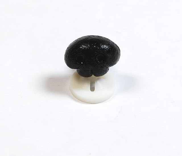 celloexpress Pack of 1 - Black Animal/Dog Nose 15mm x 12mm Plastic Backs - Teddy Bear & Soft Toy Making Detailed Nose