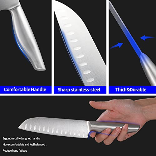 Cleaver Knife Set,KENTROON Chinese Knives Set 6pcs Chef Knife Set with Block,Meat Cleaver