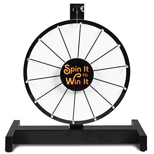 Brybelly Spin It To Win It Mini Prize Wheel, 12" | 14 Blank Dry Erase Slots, Customizable Dry Erase Button, Adjustable Spin Speed | Tabletop Prize Wheels For Trade Shows, Office Games, And Parties #TOP24