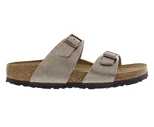 Birkenstock Sydney Narrow Unisex Shoes Size 7, Color: Taupe/Light Brown/Black