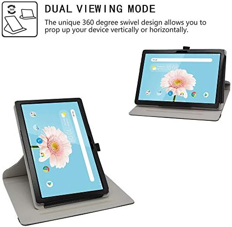 LiuShan Compatible with TECLAST P20HD Rotating Case,TECLAST M40 Rotating Case,360 Degree Rotation Stand PU With Cute Pattern Cover for 10.1" TECLAST P20HD / TECLAST M40 Tablet,Black