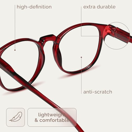 Image of IBOANN Chic & Comfy Blue Light Glasses for Women - 3-Pack Round Frames, Screen-Ready Style with UV Protection Coating