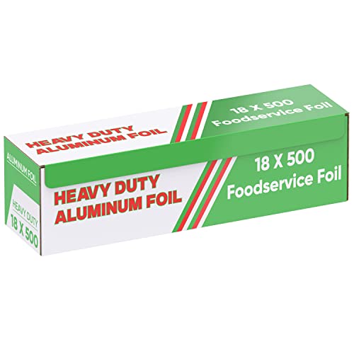 Ox Plastics Freedom Aluminum Foil Wrap | Heavy-Duty, Commercial Grade For Food Service Industry | Silver Foil For Cooking, Roasting, Baking, Bbq & Parties | 22 Microns,18"X 500 Feet (1 Pack) #TOP1