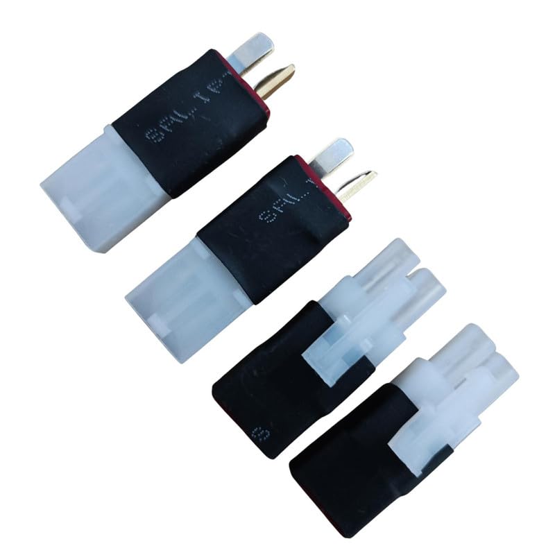2 Pairs Compatible with Tamiya to T-Plug Connector Male Female Adapter for RC FPV Drone Car Truck Lipo NiMH Battery Charger ESC