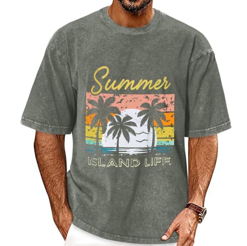 Image of Oversized Tshirts for Men Short Sleeve Vintage Washed Basic Loose Tees 2026