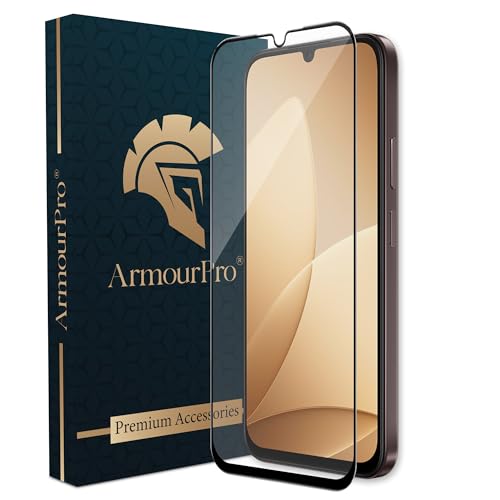 Image of ArmourPro Tempered Glass for Oppo A6c - 9H Screen Protector with Black Border, Anti Scratch, Edge-to-Edge Coverage, HD Clarity, Smooth Touch, Case Friendly | Black
