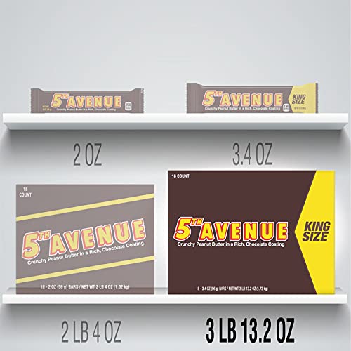 5Th Avenue Crunchy Peanut Butter And Rich Chocolate King Size Candy, 3.4 Oz Bar #TOP2